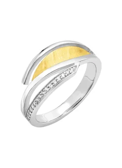 Damen BADER Moderner Damenring in Bicolor mit Zirkonia