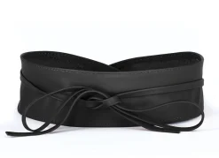 Damen BADER Modischer Leder-Bindegürtel, 8 cm breit