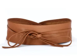 Damen BADER Modischer Leder-Bindegürtel, 8 cm breit