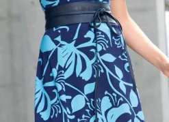 Damen BADER Modischer Leder-Bindegürtel, 8 cm breit