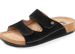 Damen MUBB , bequeme Damen-Pantoletten, Weite H, mit Klettverschluss