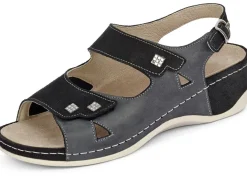 Damen MUBB , bequeme Damen-Sandalen, Weite H, mit herausnehmbarem Fußbett