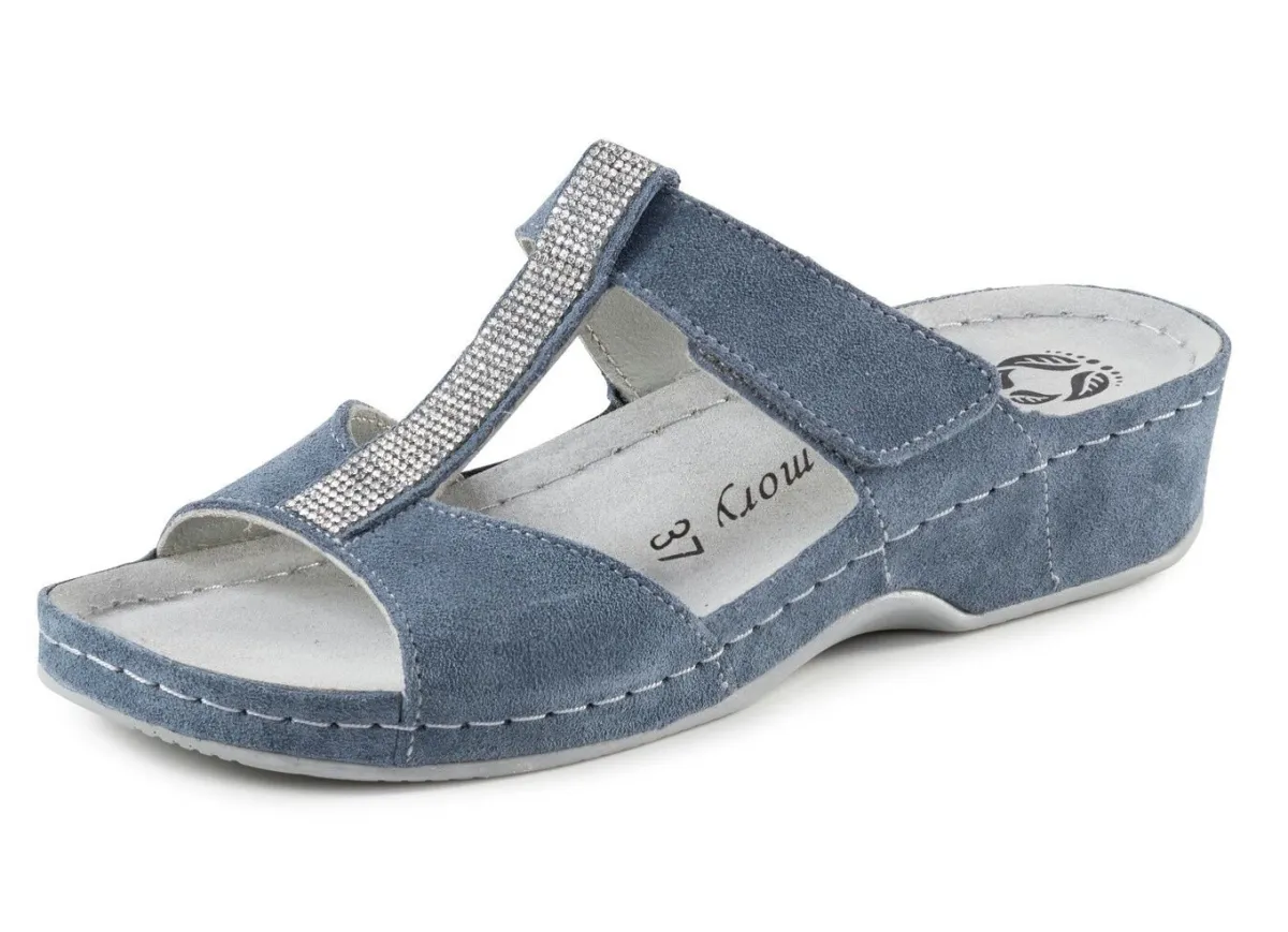 Damen MUBB Pantolette mit funkelnden Glitzersteinchen