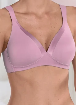 Damen BADER Naturana BH mit Satinblende am Dekolleté