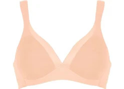 Damen BADER Naturana BH mit Satinblende am Dekolleté