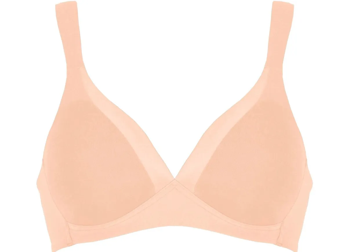 Damen BADER Naturana BH mit Satinblende am Dekolleté