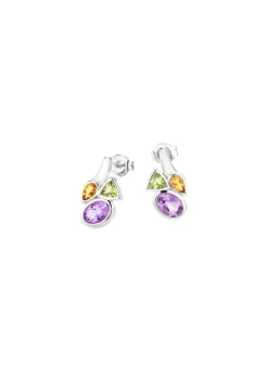 Damen BADER Ohrstecker mit echt Amethyst, echt Citrin und echt Peridot