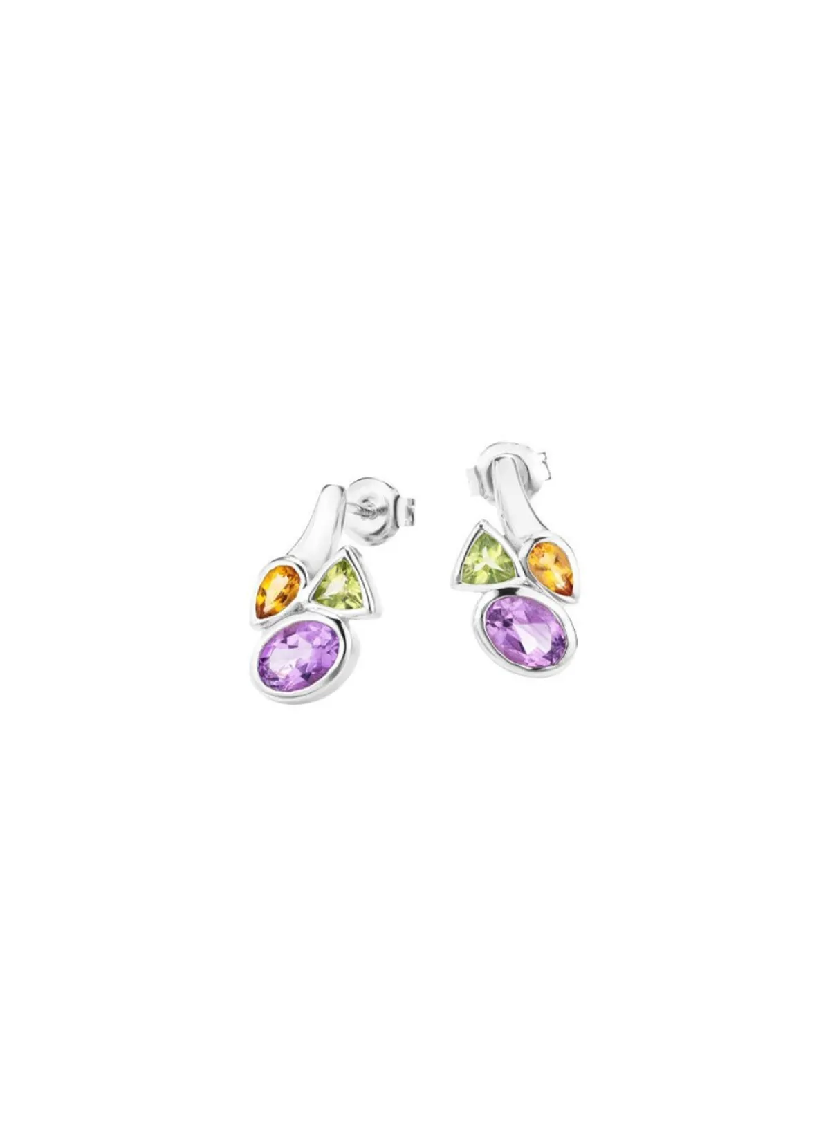 Damen BADER Ohrstecker mit echt Amethyst, echt Citrin und echt Peridot