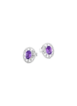 Damen BADER Ohrstecker mit echt Amethyst und synth. Zirkonia