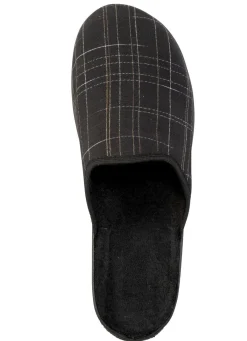 Herren BADER Pantoffel aus kariertem Textil