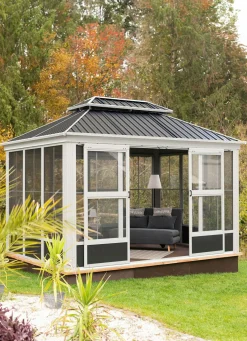 BADER Pavillon "Olan" aus pulverbeschichtetem Aluminium