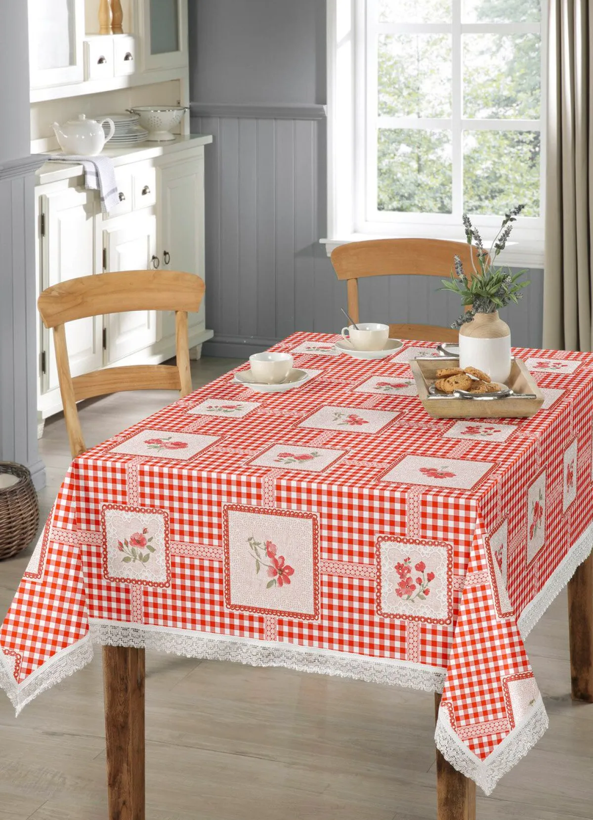 BADER Pflegeleichte Wachstuch-Tischdecke