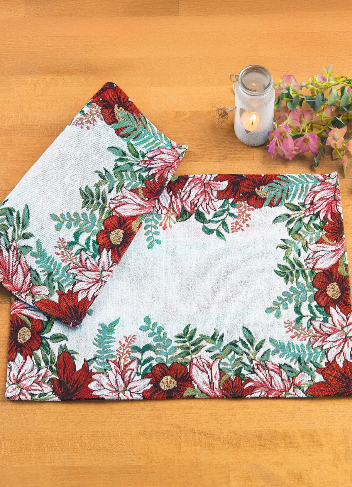 BADER Platzset mit Blüten-Motiv, 2-teilig