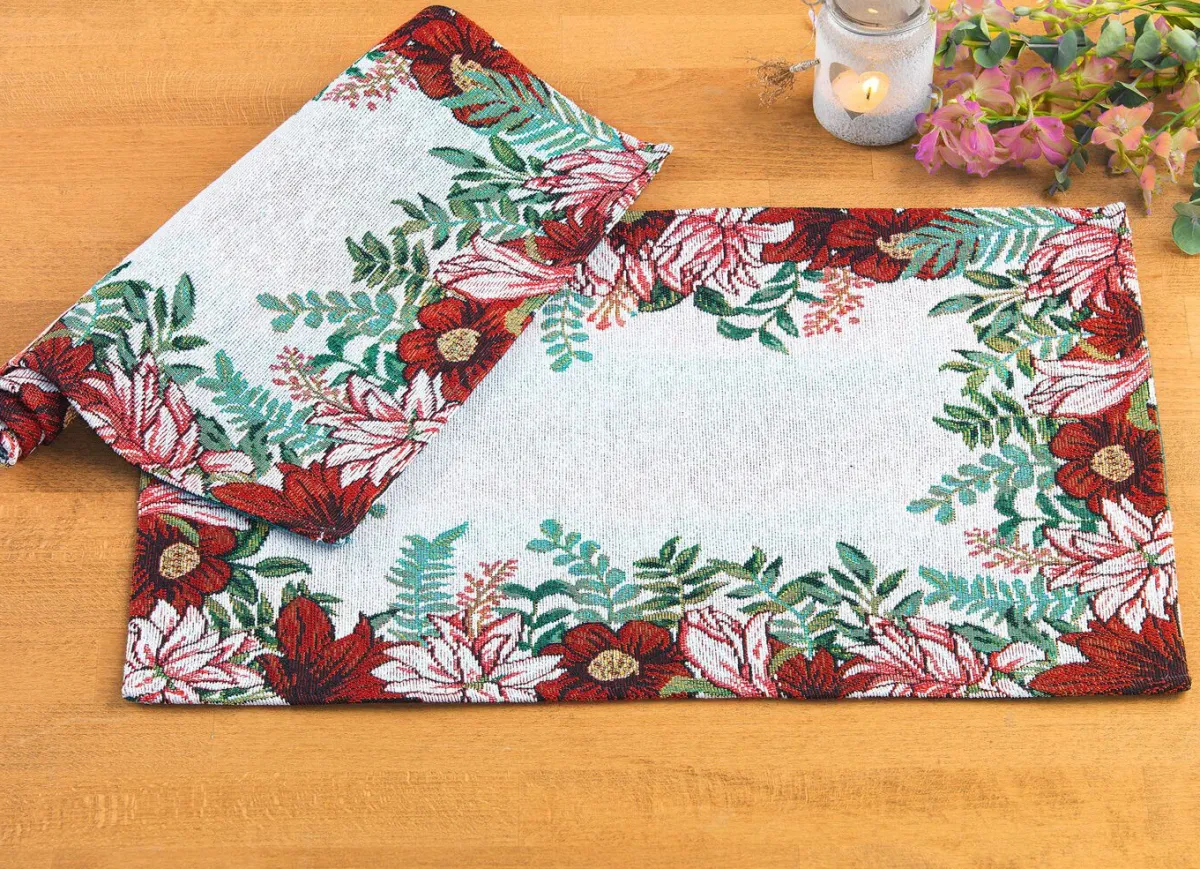 BADER Platzset mit Blüten-Motiv, 2-teilig