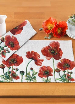 BADER Platzset mit Mohnblüten-Motiv, 2-teilig