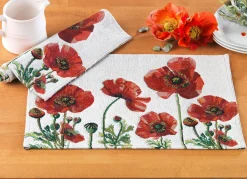 BADER Platzset mit Mohnblüten-Motiv, 2-teilig