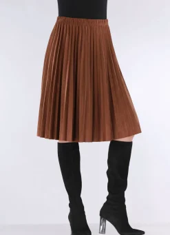 Damen KLAUS MODELLE MADE IN GERMANY Plissee-Rock in topaktueller Wildleder-Oprik