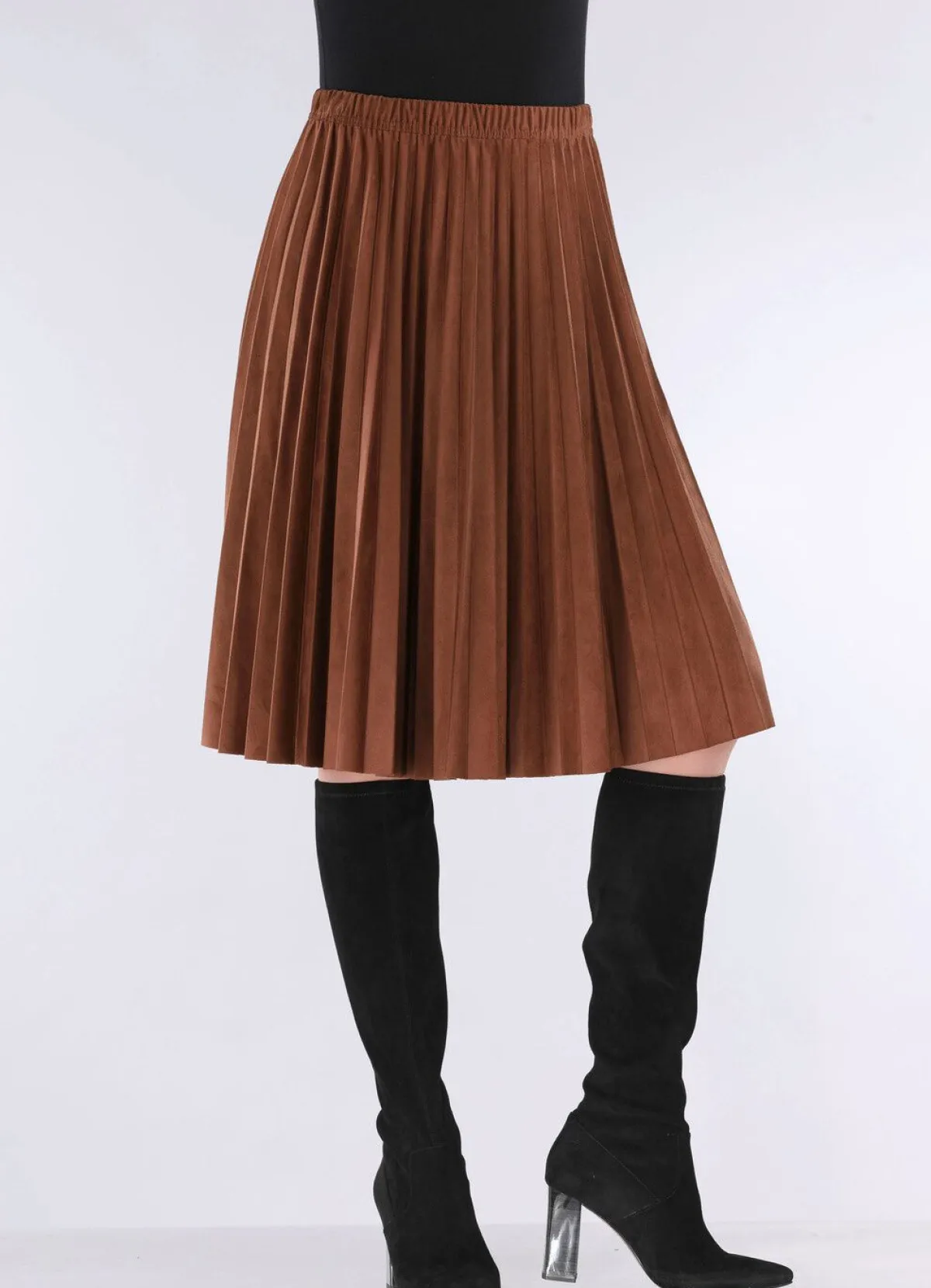 Damen KLAUS MODELLE MADE IN GERMANY Plissee-Rock in topaktueller Wildleder-Oprik