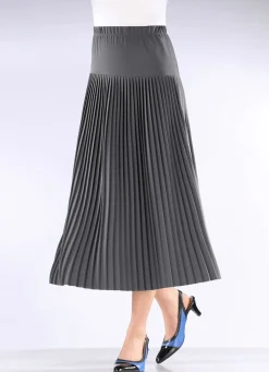Damen KLAUS MODELLE MADE IN GERMANY Plissee-Rock mit breiter Passe