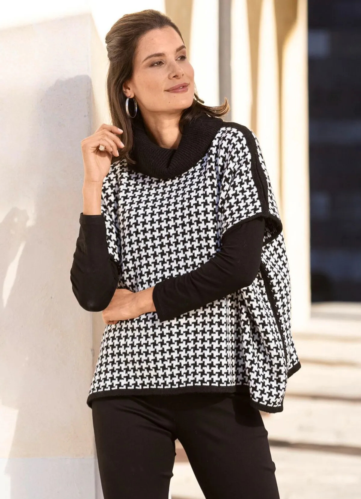 Damen BADER Poncho-Pulli mit weichem Griff
