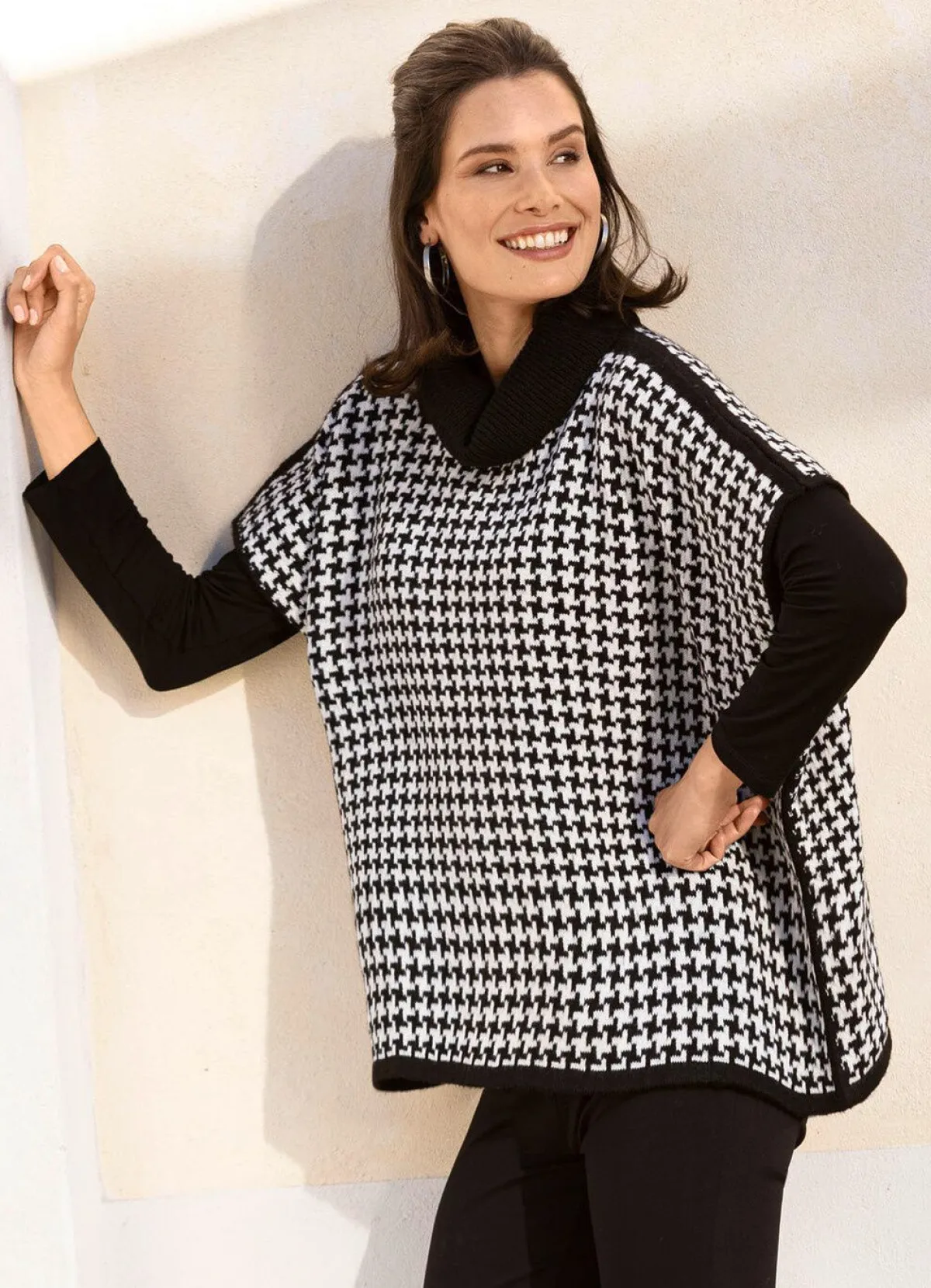 Damen BADER Poncho-Pulli mit weichem Griff