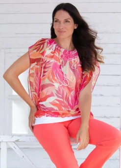 Damen BADER Poncho-Tunika mit eingearbeitetem Top