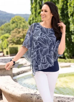 Damen BADER Poncho-Tunika mit eingearbeitetem Top