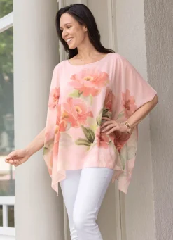 Damen BADER Poncho-Tunika mit eingearbeitetem Top