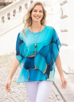 Damen BADER Poncho-Tunika mit eingearbeitetem Top