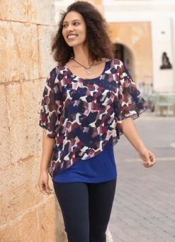 Damen BADER Poncho-Tunika mit tollem Druck