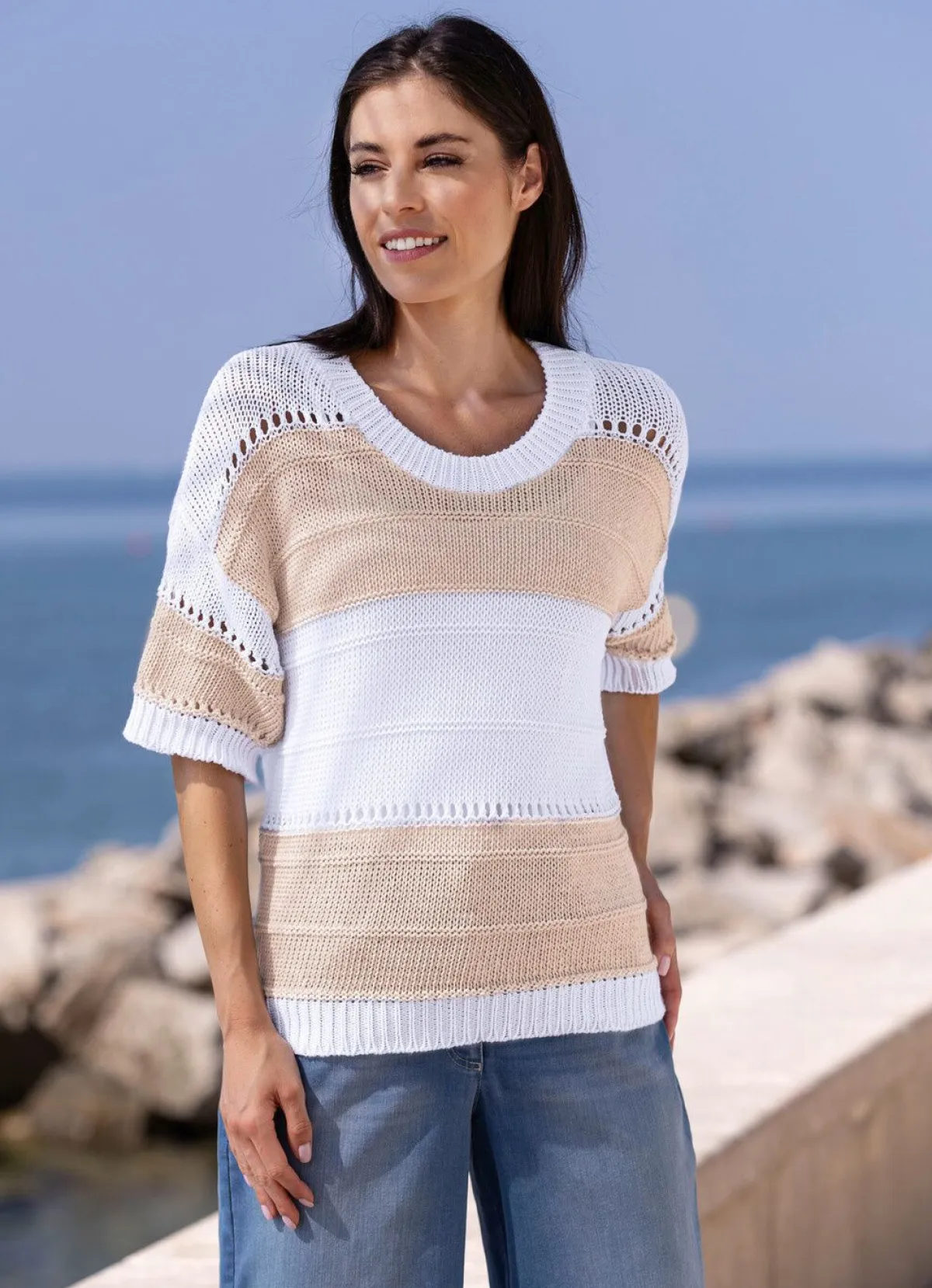 Damen BADER Pulli in Color-Blocking
