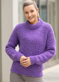 Damen BADER Pullover aus Bouclé mit Alpaka