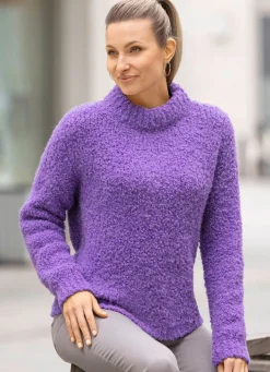 Damen BADER Pullover aus Bouclé mit Alpaka