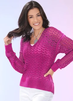 Damen BADER Pullover aus hochwertigem Glanzeffektgarn