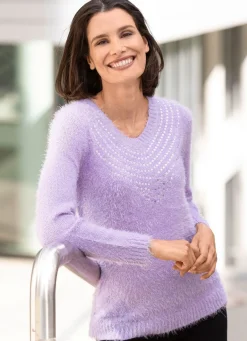 Damen BADER Pullover aus superweichem Effektgarn