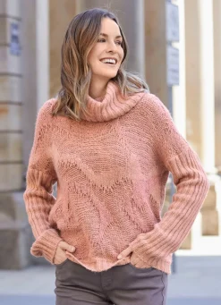 Damen Tizia Pullover in aufwendiger Struktur mit Glitzer