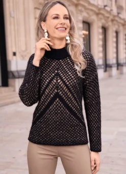 Damen BADER Pullover in doppellagiger Optik