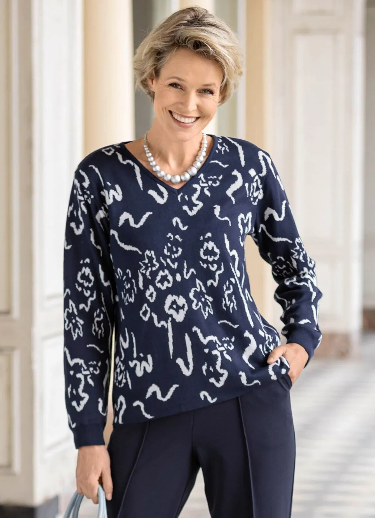 Damen BADER Pullover in Jacquard-Dessin