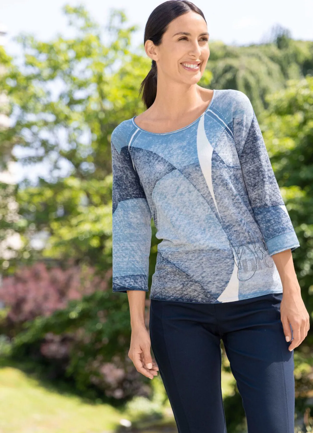 Damen RABE Pullover in leichter Batikoptik