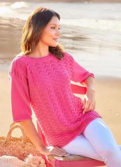Damen laurakent Pullover mit aufwendigem Ajour-Wellenmuster