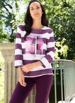 Damen RABE Pullover mit Blockringeldessin