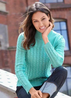 Damen laurakent Pullover mit dekorativem Zöpfchendessin