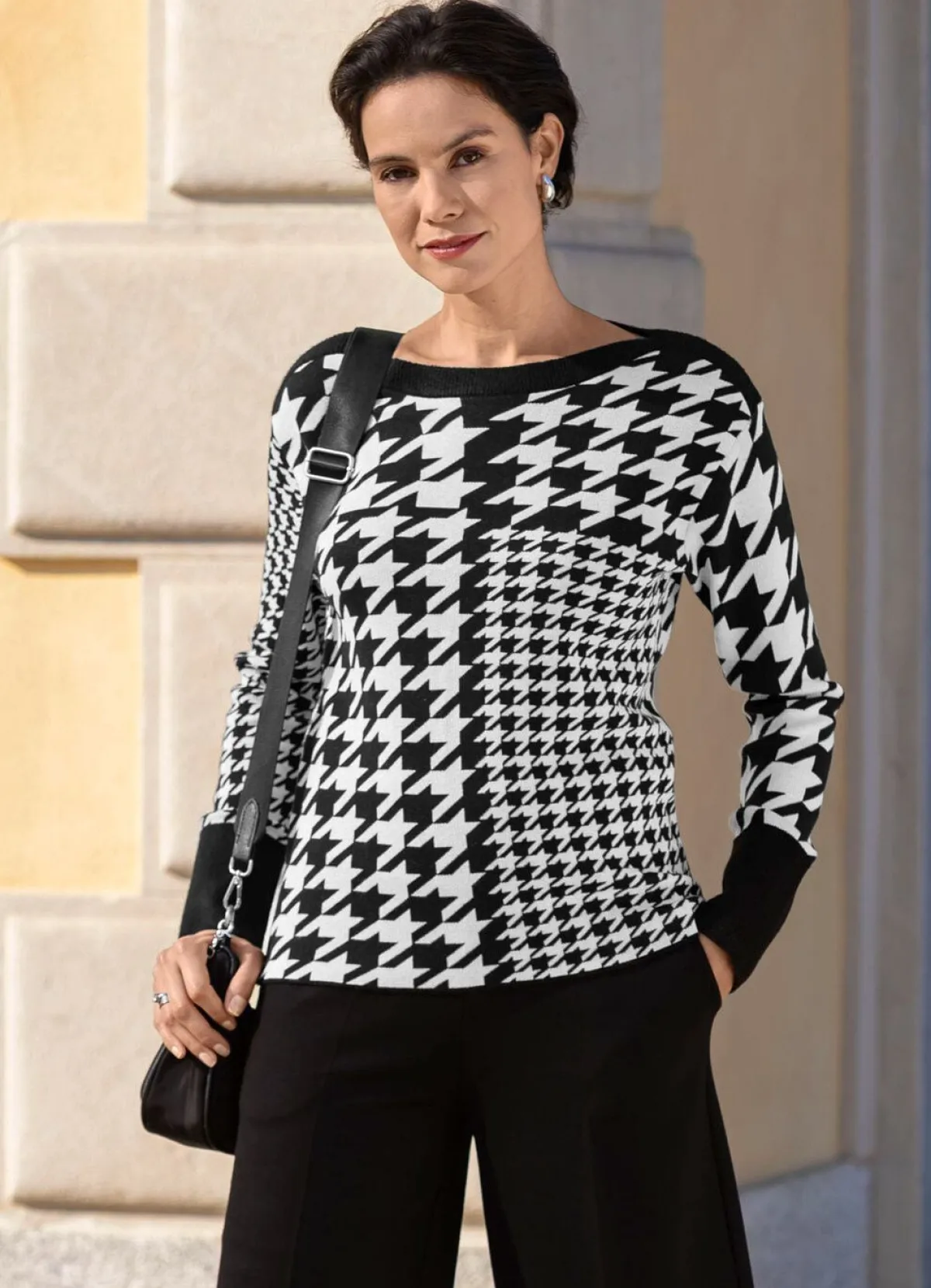 Damen laurakent Pullover mit Hahentrittmuster