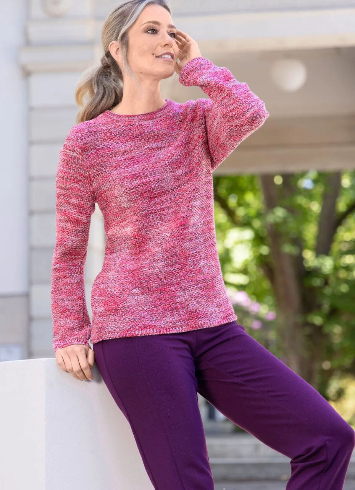 Damen RABE Pullover mit Reiskornstruktur