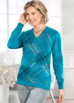 Damen BADER Pullover mit Schurwolle und dekorativem Muster