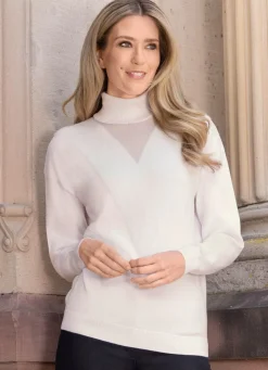 Damen laurakent Pullover mit transparentem Einsatz am Dekolleté