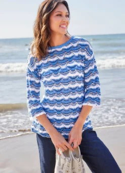 Damen laurakent Pullover mit Wellendessin