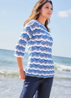 Damen laurakent Pullover mit Wellendessin