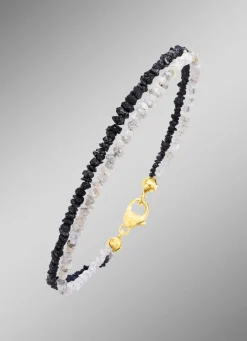 Damen BADER Raffiniertes Armband mit Roh-Diamanten in Hell- und Dunkelgrau