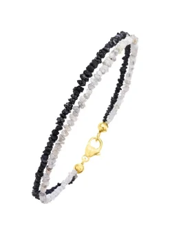 Damen BADER Raffiniertes Armband mit Roh-Diamanten in Hell- und Dunkelgrau